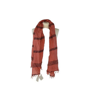 Buldans || Turkish Shawl  / Scarf Crinkled Cotton Gauze in Harvest Orange Black